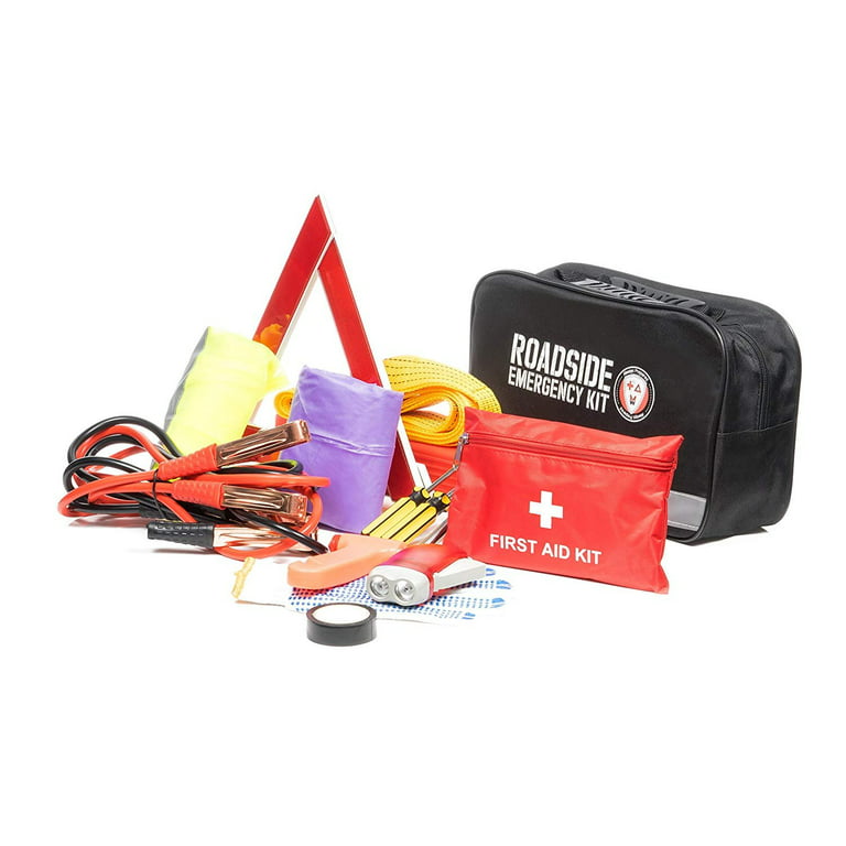  Car Emergency Kit with Jumper Cables, Auto Vehicle Car Safety  Roadside Assistance Kit with First Aid Kit, Tow Rope, Car Window Breaker,  Winter Car Emergency Kit for Women, Men, Teen 