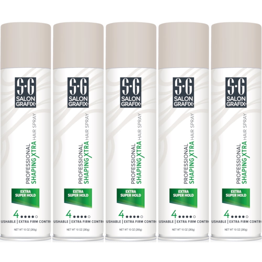 5 Pack Salon Grafix Professional Shaping Hair Spray Extra Super Hold 10