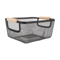 thumbnail image 1 of Cesta de alambre de metal DOMELAY con asa de madera, organizador multifuncional de cocina, cesta de frutas para el hogar y la oficina, ligera, 35,5 x 22,5 x 15,5 cm, 1 of 8