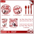 thumbnail image 3 of 81 piezas de vajilla y decoraciones de Halloween, 20 invitados - Platos de Halloween, vasos de fiesta, manteles, suministros para fiestas de Halloween (rojo), 3 of 5