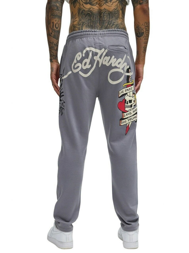 Ed Hardy グレー フレアパンツ、新品 Ed Hardy グレー フレアパンツ、新品