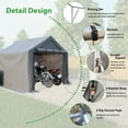 thumbnail image 2 of 8x8 ft Portable Outdoor Storage Shelter Shed, Heavy Duty Storage Tent with Roll-up Doors Shelter for Garden Tool, Lawn Mower, Motorcycleand, Bike - Gray, 2 of 9