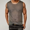 thumbnail image 2 of Men's Shiny Mesh Tank Top Sleeveless See Through Vest for Party Casual Daily Wear with Round Neck, 2 of 7
