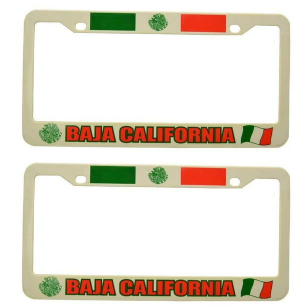 "Baja California" License Plate Frame Plastic 2 pcs, Standard auto