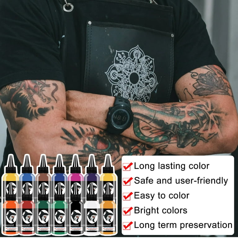 baodeli Tattoo Ink Set - 14 Colors Tattoo Ink 30ml Each Bottle Colored Ink  DynamicTattoo Ink Set Tattoo Equipment - Tattoo Supplies 