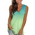 thumbnail image 2 of Fshinging Gradient Women's Tank Tops Summer Loose Casual V Neck Slim 2025 Sleeveless T Shirts Holiday Beach Camisoles, 2 of 4