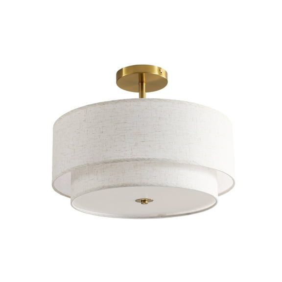 Bedroom Chandeliers 15" Modern Ceiling Light, Fabric Upholstered, Flush-Mount Fixture for Living Room, Bedroom or Dining Room, Stylish Energy-Saving Design, Easy Installation (Bulb Not Included),Bedr