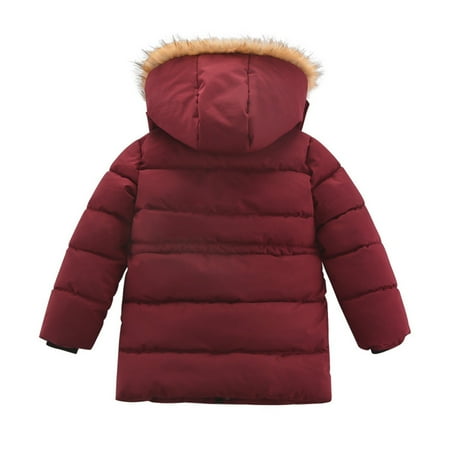 

Dadaria Baby Girl Clothes Winter Child Kids Solid Color Hoodie Zipper Coats Keep Warm Jacket Clothes Wine 150 Boys Girls