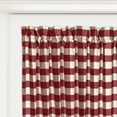 thumbnail image 5 of Achim Buffalo Check Indoor Polyester/Cotton Light Filtering Checkered Door Curtain Panel, Burgundy, 25-in W x 72-in L, 5 of 8