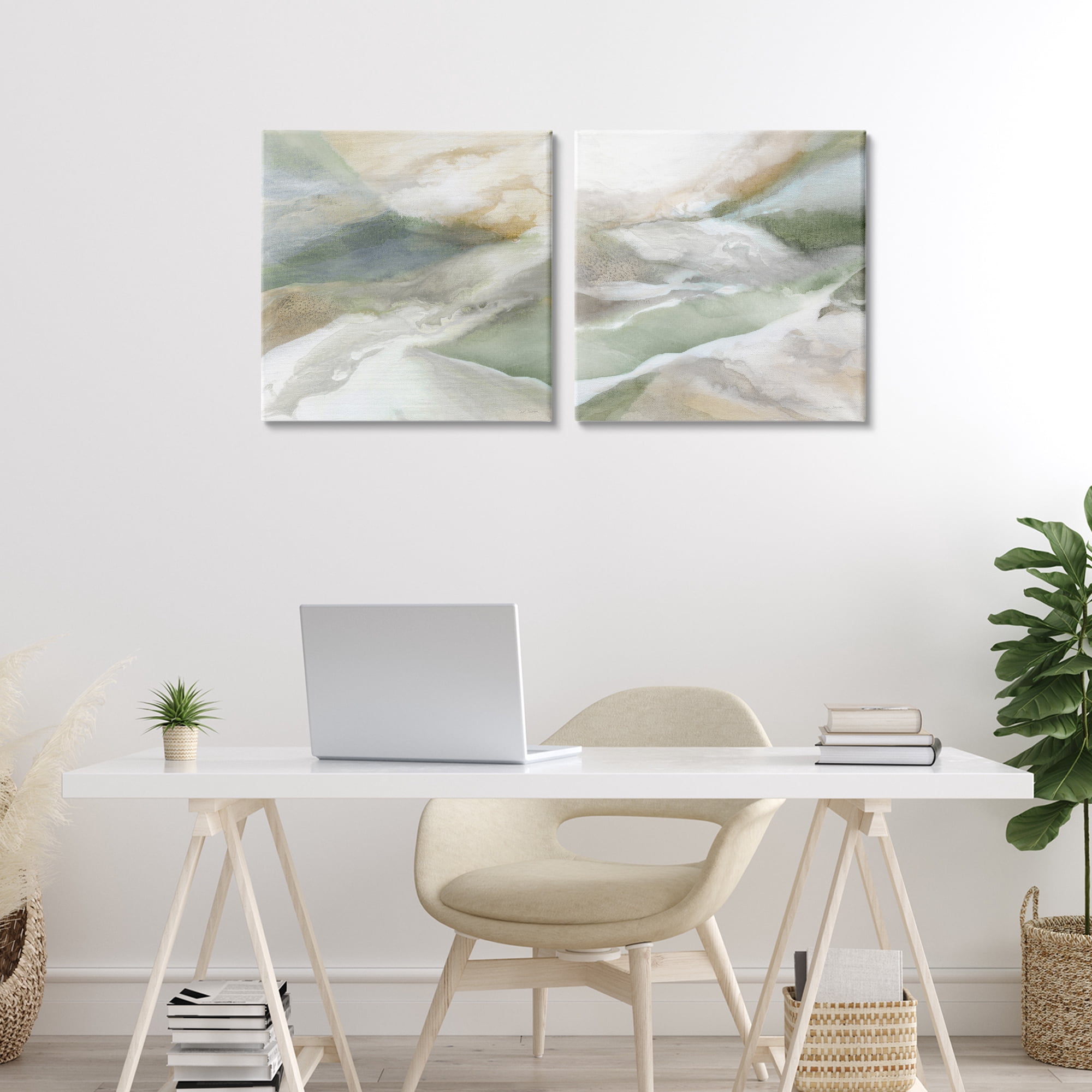 Stupell Industries Serene Misty Valley Abstraction 2 Piece Canvas Wall Art Set, design by Carol Robinson
