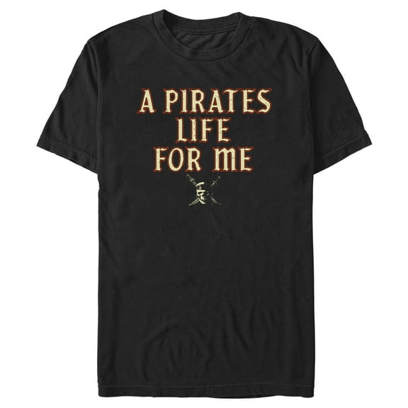 Men's Pirates of the Caribbean: Curse of the Black Pearl A Pirates Life for Me  Graphic Tee Black Small
