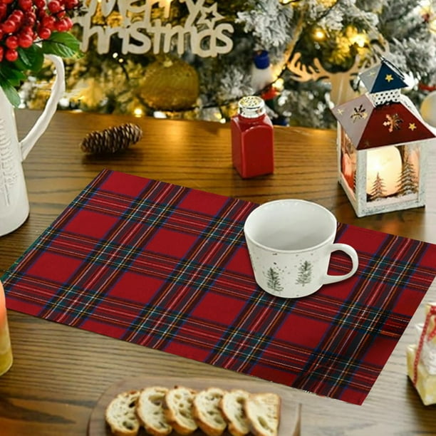 Christmas Placemats Restaurant Decoration Table Mats Insulation Mats Western Placemats Washable Insulation Placemats Home Kitchen Table Mats