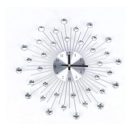 Crystal Wall Clock, Large Wall Clocks for Living Room Decor Modern Silent Wall Clocks, Modern Home Decorations for Living Room,Bedroom,Dining Room, Office, 13 inch