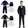 thumbnail image 7 of KYAIGUO Youth Kids Boys Gentleman 5PCS Outfit Formal Suits Set for 5-16 Years Boys Suit Jacket & Vest & Shirts with Bowtie & Suit Pants Fall Winter Formal Dress Suit for Youth, 7 of 7