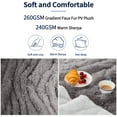 thumbnail image 2 of Teler Faux Fur Weighted Blanket for Adults, Sherpa Queen Size Heavy Blanket for Sleeping, 60” x 80”, 20 lbs,Gray, 2 of 8