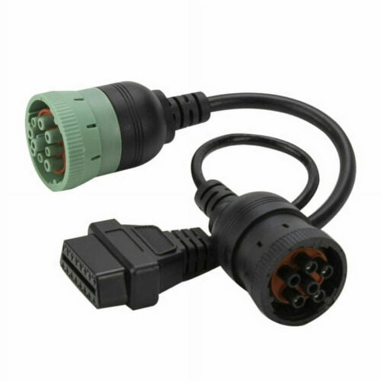 Black or Green 9 to 16 pin OBD2 OBD-II diagnostic adapter cable J1939