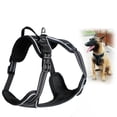 thumbnail image 1 of DODOPET Comfort-Fit Dog Harness for Outdoor Activities - Scratch-Resistant Oxford Cloth with Breathable Mesh Padding, Reflective Strips, Quick-Release Buckles - Lightweight, Easy to Clean - Black, 1 of 6