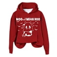 thumbnail image 1 of WEAIXIMIUNG Sweatshirts d'Automne pour Femmes Plus Décontracté Je Veux Dire Imprimé Vache Manches Longues Sweat à Capuche, 1 of 4
