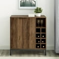 thumbnail image 5 of Pemberly Row 34" Modern Home Bar with 8-Bottle Storage and Cubby in Rustic Oak, 5 of 5