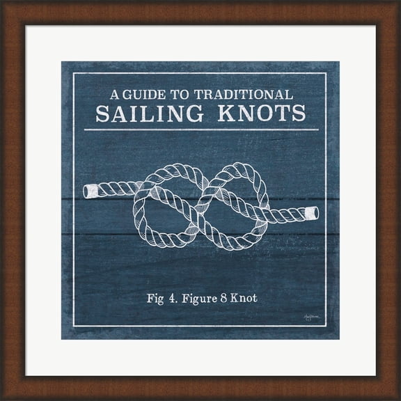 Vintage Sailing Knots IV by Mary Urban, Framed Wall Art, 19.75W x 19.75H