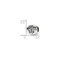 thumbnail image 4 of Fancy Bead White Sterling Silver Themed 8.6 mm 10.6 Reflections Antiqued Baby Feet Butterfly Bead, 4 of 4