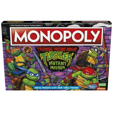 Monopoly Teenage Mutant Ninja Turtles: Mutant Mayhem Edition Board Game for Kids Ages 8 