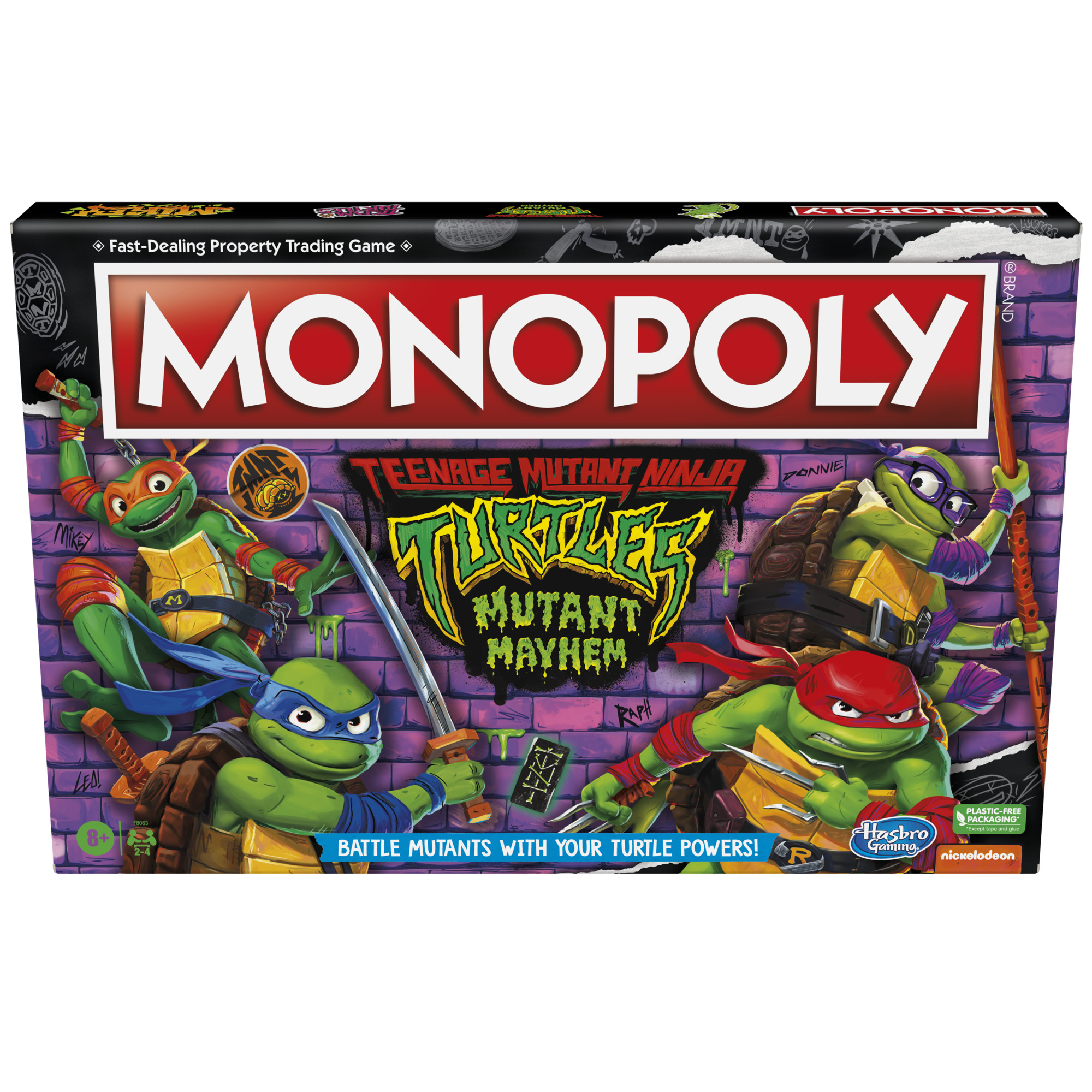 Monopoly Teenage Mutant Ninja Turtles: Mutant Mayhem Edition Board Game for Kids Ages 8+