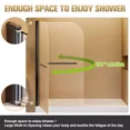 thumbnail image 2 of Frameless Pivot Shower Door Panel for Bathtub, 1/4" SGCC Tempered Glass, 31''x55'' Matte Black, 2 of 11