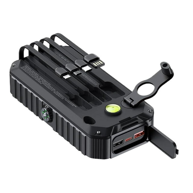 stanreset Fast Charge Power Bank With Hand-Cranked Generator And Intelligent Protections Multiple Protections black