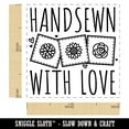 thumbnail image 2 of Handsewn with Love Flower Quilt Blocks Sewing Crafts Self-Inking Rubber Stamp Ink Stamper - Yellow Ink - Small 1 Inch, 2 of 7