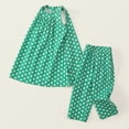 thumbnail image 2 of Zpanxa Summer Outfits for Girls Bow Print Pullover Top and Solid Color Long Pants Set 6-7 Years, 2 of 7