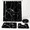 Black Marble, variant on 4-Piece Abstract & Geometry Bathroom Accessory Set with Shower Curtain, Rugs and Lid Cover