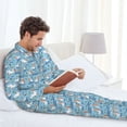 thumbnail image 6 of Disketp Pelican Reed And Fish Mens Pajama Set, Soft Warm Long Sleeve Sleepwear, Cozy Button-Down Pjs for Men-Small, 6 of 7