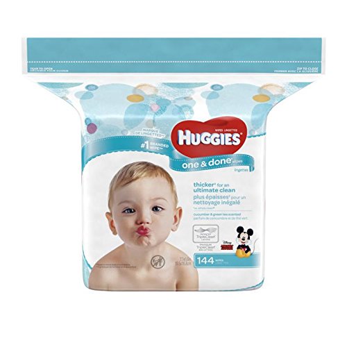 Huggies One And Done Baby Wipes, Cucumber & Green Tea Scented, 144