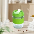 thumbnail image 6 of hulanddfd Reusable Glass Straws Cup, 400ml Portable Coffee Mug with Lid Lock Cold Hot Drinking Cup for Work Travel Daily Outing Green, 6 of 6