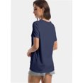 thumbnail image 5 of Women's V Neck Short Sleeve Slim Fitted T-Shirt Stretchy Bodycon Basic Top Casual Active Tee, 5 of 7