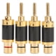 thumbnail image 2 of Conector 4 Piezas Conector Banana Latón Chapado En Oro Conector De Conectores Banana De Fibra De Carbono Negro Para Diámetro De Cable De 7,5 Mm, 2 of 7