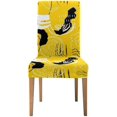 thumbnail image 1 of ABPHQTO Conjunto de patrones en estilo rayado Funda protectora para silla elástica Funda protectora para asiento para comedor Hotel Fiesta de bodas Juego de 1, 1 of 4