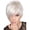 White, variant on Chic White Side Parted Long Bangs Wig for Women - Stylish Synthetic Short Straight Hair for Parties and Daily Wear
