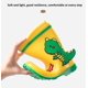 thumbnail image 2 of Botas de lluvia para niños y niñas, zapatos de agua, botas de lluvia de dibujos animados, pequeño dinosaurio (amarillo, niño 10), 2 of 3