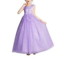 thumbnail image 2 of Cowsor Girls Solid Color Tulle Princess Dress Sleeveless Crewneck Gown for 4-14 Years Old Formal Event, 2 of 5