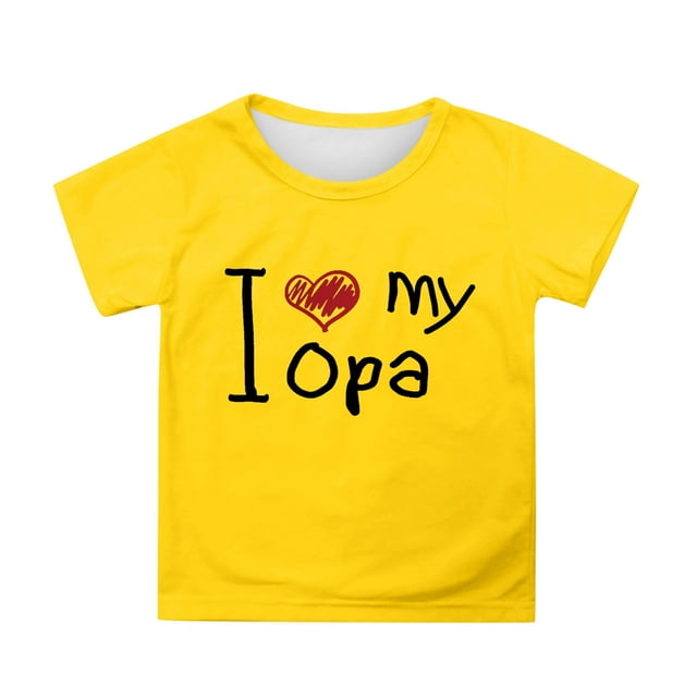 T-shirts Garçons Mignons Décontractés Mode Manches Courtes Fête des Pères Imprimé Col Rond Coupe Ample Blouse Tunique Tee Tops 12-13 T