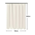 thumbnail image 4 of Shower Curtain with Metal Shower Curtain Rings Fabric Textile Bath Curtain Anti Mold Bathroom Curtain Set Waterproof Bath Curtain Heavy Shower Curtain Bathroom - 180 x 200 cm (Cream), 4 of 5
