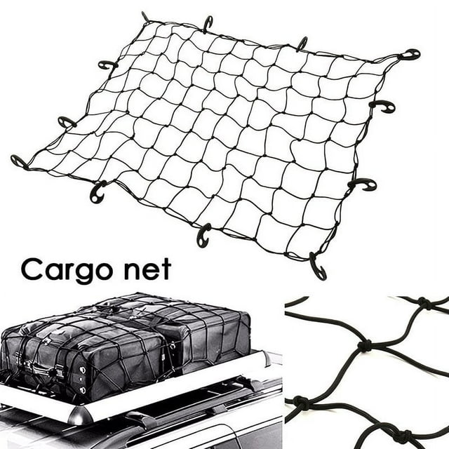 MesaSe Large Car Storage Cargo Net Nylon Elastic Mesh Luggage Storage SUV 120*90cm Auto Trunk Rear Cargo Organizer Elastic Mesh Net Holder