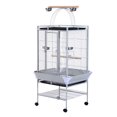 thumbnail image 1 of PawHut 64 Inch Bird Cage for Parrots with Stand, Tray, Silver, 1 of 10