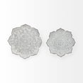 thumbnail image 2 of Miranda Set of 2 Stamped White/ Gray Metal Lotus Flower Wall Decor, 2 of 9