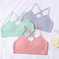 thumbnail image 4 of Livona Racerback Training Bra for Girls- 3 Pack Seamless Sports Bra, Padded Everyday Bra Bralette,Crop Cami Tank Top (6-14), 4 of 7