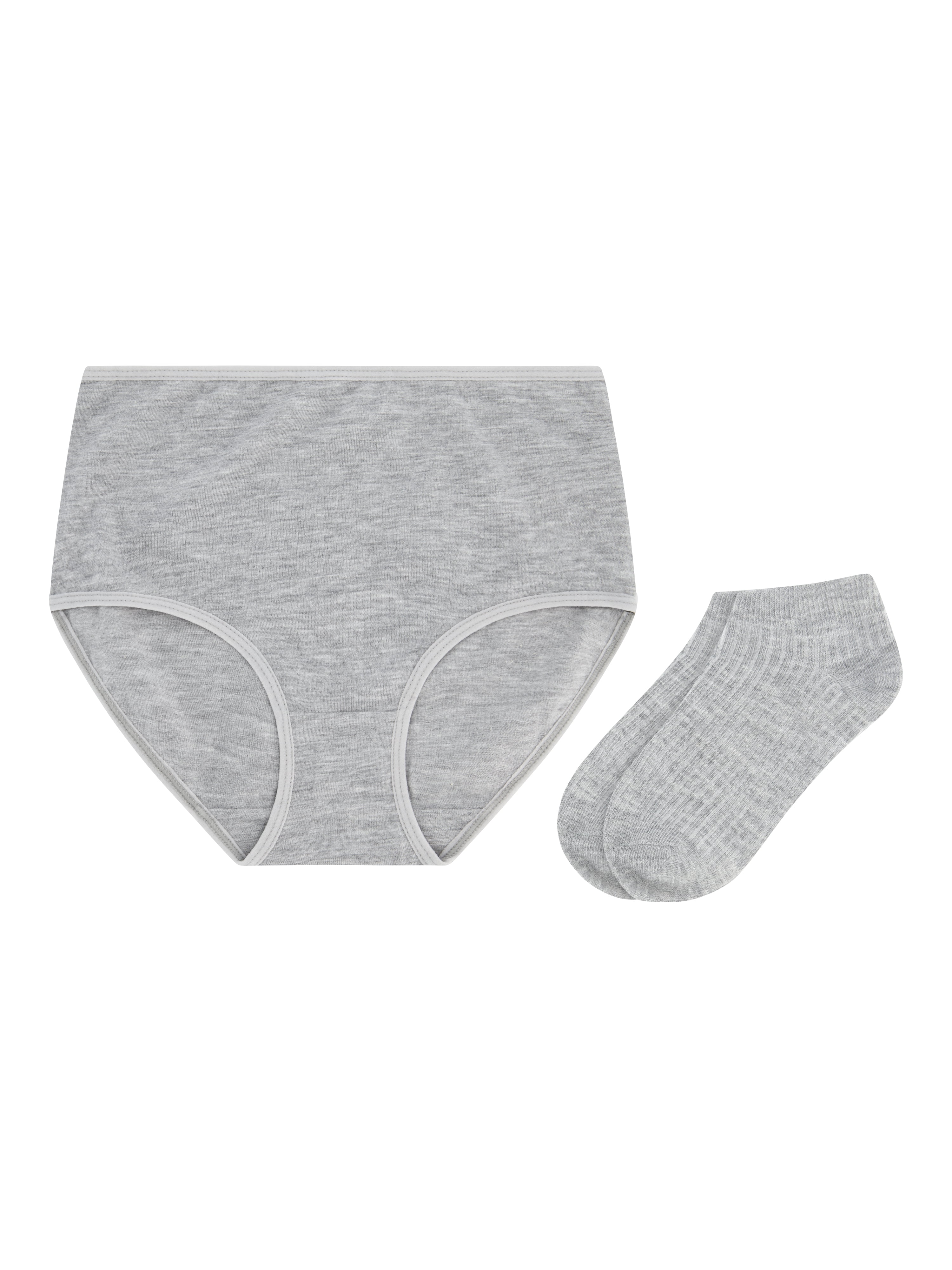Wonder Nation Girls Cotton Underwear & Socks Bundle, 14-Pack, Sizes 4-16