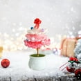 thumbnail image 3 of Pink Christmas Tree Crochet Flowers Potted Home Ornament Handmade Woven Decor With Polyester Material, Festive Design And Lightweight For Indoor Decor, Tabletop Display 5.5X3.14X3.14In 0.1, 3 of 6