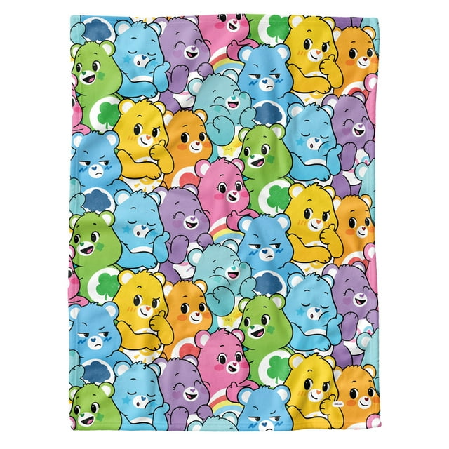 Care Bears Blanket, 30x40 Very Many Bears Pattern Soft Fleece Baby